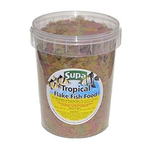 Supa Aquarium Fish Food Tropical Flake, 1 Litre | Premium Quality Nutritious Fish Food | Complete Balanced Diet,