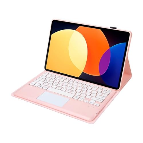 Étui clavier pour Xiaomi Pad 6S Pro 12.4 rose avec pavé tactile