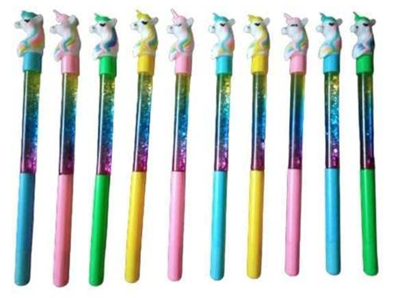 - Birthday Popper 10 Pcs Unicorn Theme Glitter Pen as Birthday Return Gifts for Kids | Sparkle Gel Pen as Stationery Gift | Party Favour for All Age Group