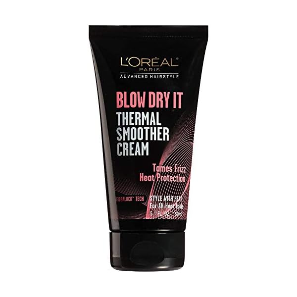 LOreal-Paris-Advanced-Hairstyle-BLOW-DRY-IT-Thermal-Smoother-Cream-51-fl-oz L'Oreal Paris Advanced Hairstyle Blow Dry It Thermal Smoother Cream, 5.1 Ounce