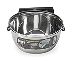 MidWest Homes for Pets Snap'y Fit Stainless Steel Food or Water Bowl, Holds 950 ml, Mounts to Wire Crates, No-Tip Design, Rust-Resistant, For Dogs and Cats