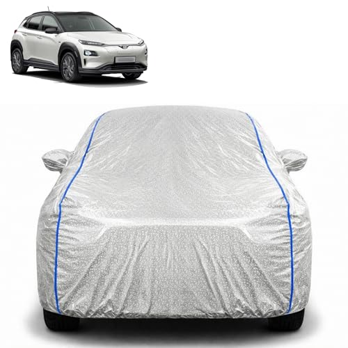 Image of Waterproof Car Cover for Hyundai Kona | All Weather Protection | UV Resistant & Dustproof | Soft Cotton Lining to Prevent Scratches | Triple Stitched with Mirror Pockets & Elastic Hem