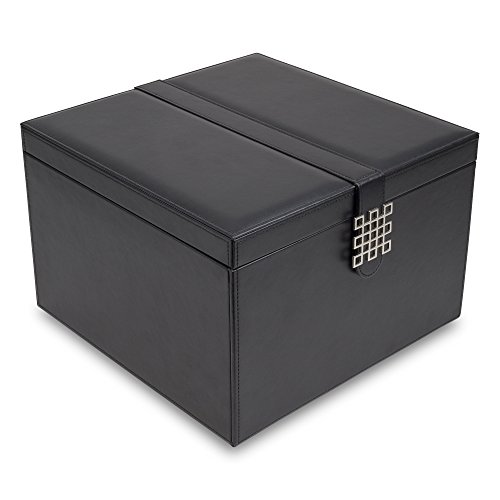 Glenor Co Makeup Organizer - Extra Large Exquisite Case w Modern Closure, 4 Drawer Trays