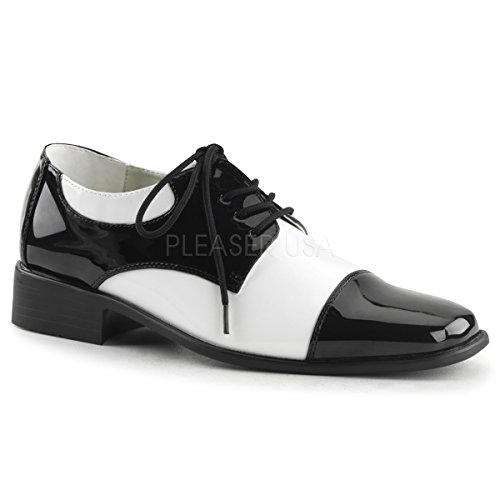 by Pleaser Men's Halloween Disco-18,Black Patent/White Patent,S (US Men's 8-9 M)2