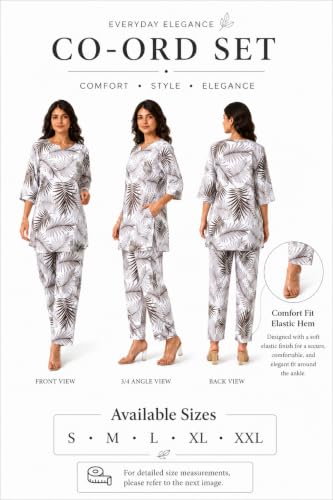 Image of RANGRIKA.in Co-ord Set for Women Stylish | Kurta Set for | Short Kurti with Palazzo | Ethnic Jaipuri Kurti Set | Kurti Palazzo Set | Salwar Suit