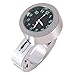 Produktbild Qiilu Motorrad Uhr Universal Lenker Glow Mount Uhr Wasserdicht Stoßfest Billet Aluminiumlegierung für Cruiser Chopper Custom,Silberal