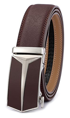 GFG Cinturón de cuero para hombres con hebilla automática 35mm Ancho-2006-125-BROWN 157 Cover