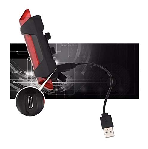 Home Cloud USB Rechargeable LED Bicycle Light Waterproof Front Rear Tail Warning Flash Lamp Headlights, Bike (red) 4