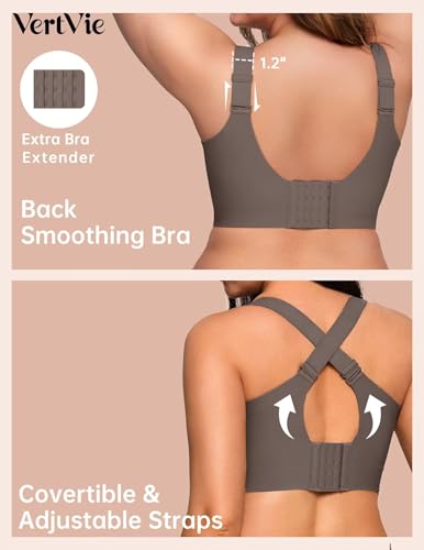 Image of Vertvie Jelly Bras for Women No Underwire Minimizer Support | Plus Size Older Lift, Full Coverage & Smoothing Back, Push Up, Separation & Supportive, Soft Comfy Seamless Wireless Bralette