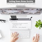 Varhomax Small Glass Desk Whiteboard, Dry Erase Desktop White Board with Storage Caddy to-do List Desk Buddy Memo Notepad for Office, School and Home Office Accessories Supplies (Gray & White)