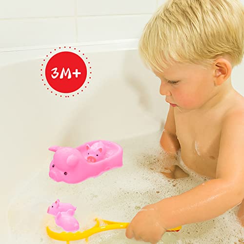 Baby Bath Toys 4Pcs Rubber Pink Pig Family Squeak Float Bath Ducks Bath Tub Shower Toys For Toddlers Boys Girls #TOP1