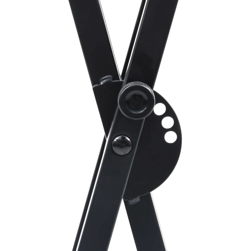 Doppelstrebiger Keyboard-Ständer und Hocker Set Schwarz aus Stahl, höhenverstellbar, klappbar, gepolsterter runder Sitz, ideal für Musiker, Bühne, Studio und Konzert