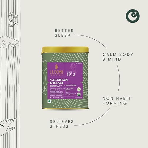 Luxmi Estates - Valerian Dream - Organic Valerian Root Tea for Sleep - Loose Leaf - 50g (25 Cups) | with Valerian Root, Chamomile & Lavender | Perfect Wellness Sleep Tea - Image 5