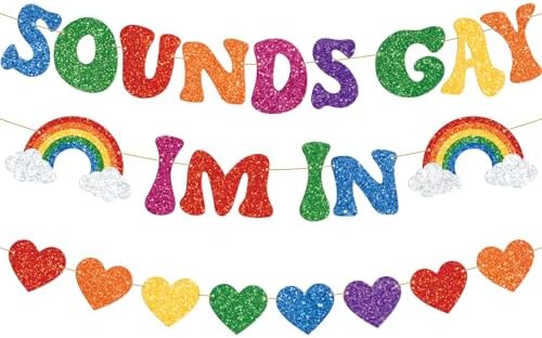 JarThenaAMCS 3Pcs Happy Pride Month Decoration 3.2 Ft Sounds Gay ...