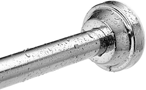 Shower Curtain Rod, Silver 40-73 inch Adjustable Tension Spring, Shower Curtain Rod Tension, Polished Stainless Steel, Anti-Slip, No Drilling, No Rust, Never Collapse, for Bathroom