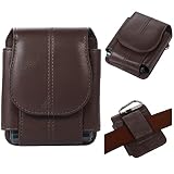 Smartphone Flip Cases Genuine Leather Belt Holster for Samsung Galaxy Z Flip 4 5G/Z Flip 3/Motorola