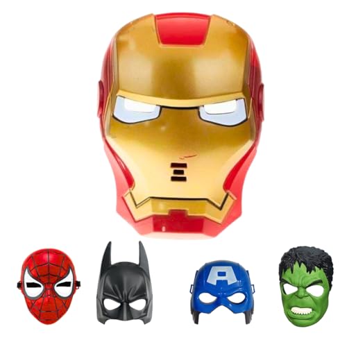 Image of Wanna Party Superhero Mask for Kids, Superhero Costume Accessories, Superhero Toys for Boys,Superhero Party Props,Birthday Return Gift (Superhero Ironmann FaceMask)