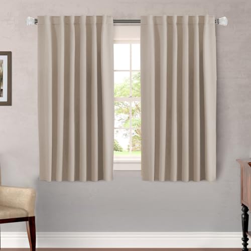 Image of H.VERSAILTEX Blackout Curtains Thermal Insulated Window Treatment Panels Room Darkening Blackout Drapes for Living Room Back Tab /Rod Pocket Bedroom Draperies (2 Panels, Fog, 52 x 54 Inch)
