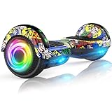 SISIGAD Hoverboard Scooter auto equilibrante de 6.5 pulgadas con dos ruedas autoequilibrante con altavoz Bluetooth y luces LED Scooter eléctrico para adultos y niños regalo UL 2272 certificado