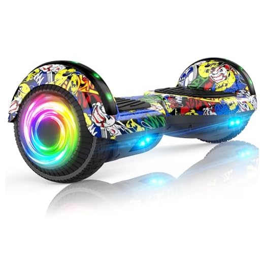 Hoverboard 6.5 Pouces Overboard, Hover Board Gyropode Tout-Terrain, Bluetooth et LED Auto-équilibré électrique Auto-équilibrage pour Enfant et Adult