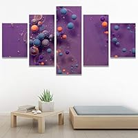 SIGNWIN 5 Panel Canvas Wall Art Modern Art Abstract Fluids for Home Decorations Ready to Hang - 60