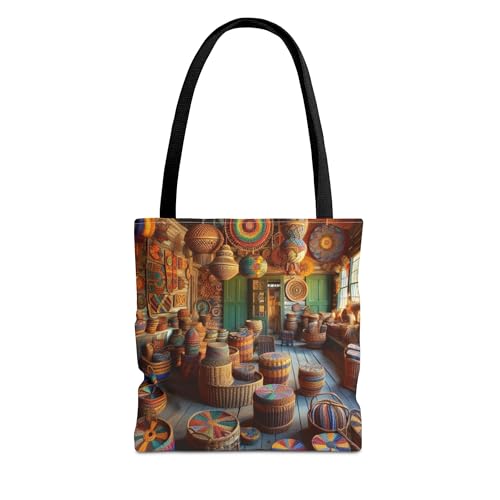 Premium Tote Bag with Reinforced Stitching - Inspired by the Colorful Handwoven Baskets of Gullah Artisans in South Carolina
