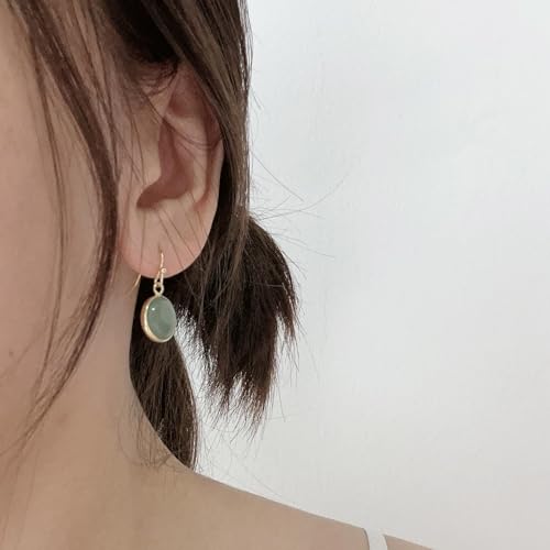 SELOVO Round Crystal Stone Huggie Earrings Fishhook Drop Earrings Gold Tone2