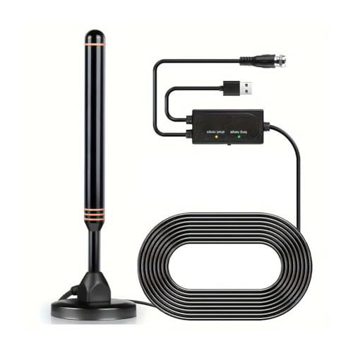 2025 Long Range Indoor TV Antenna: 400+ Miles HD Reception, Supports 4K/1080p & All TVs (Smart/Old), Amplifier Signal Booster for 80+ Local Channels, 0.34 Ohm Impedance