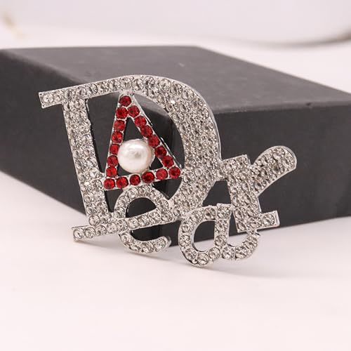 Image of Red Soror Greek Member Gifts Sorority Letter Metal Dear Pin Triangle Broach Lady Jewelry