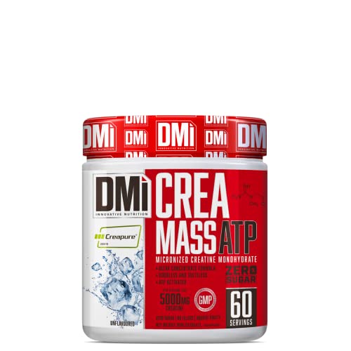 DMI CREA MASS ATP - Creatina Monohidratada (100% Creapure®) 300gr Sabor Neutro - Sin Azúcar - Micronized Creatine Monohydrate - Zero Sugar - Unflavoured