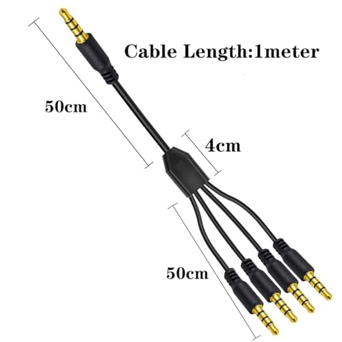 Câble répartiteur audio 3.5mm TRRS 1 mâle vers 2 mâles double casque stéréo 1m