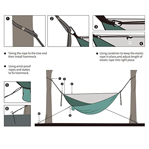 predolo Rede para Camping com Rede Mosquiteira Balanço Suspensa para Dormir, Verde