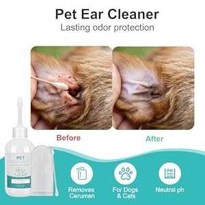 Advanced Dog Ear Cleaner, Dog Ear Cleaning Tool, Gentle Pet Honesty Ear Rinse, Dog Ear Cleaning Solution-Cat Ear Wash- with 20 Cotton Swabs & 20 Finger Wipes, 4 oz Advanced Dog Ear Cleaner, Dog Ear Cleaning Tool, Gentle Pet Honesty Ear Rinse, Dog Ear Cleaning Solution-Cat Ear Wash- with 20 Cotton Swabs & 20 Finger Wipes, 4 oz