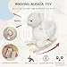 Baby Rocking Horse, Toddler Rocking Toy with Lullaby Song, Moose Wooden Horse with Hand Puppets & Safety Belt for Baby Boys Girls Nursery/Child Christmas Birthday Gift (White)