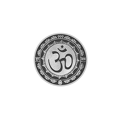 Image of MAA SILVER Pure Silver Ganpati Ganeshji BIS Hallmarked Round Coin Chandi Sikka Perfect for Gifting Investment Diwali Dhanteras (999 Purity)