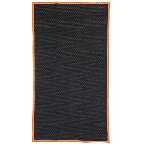 Didiseaon Manta de Mudanza Acolchada Negra Borde Naranja Manta Protectora de Muebles de Fieltro No Tejido Resistente para Transportar y Mover Muebles Útil para Embalaje y Protección en