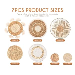 Com4sport7pcsbohowallbasketssetseagrassrattanwickerbasketbohowalldecorroundhandmadehangingwallbasketdecorwallartforlivingroombedroomdisplaytablekitchenhomefarmhouse Urban Country Home Decor Com4sport 7pcs boho wall baskets setseagrass rattan wicker basket boho wall decorround handmade hanging wall basket decor wall art for living room bedroom display table kitchen home farmhouse urban country home decor