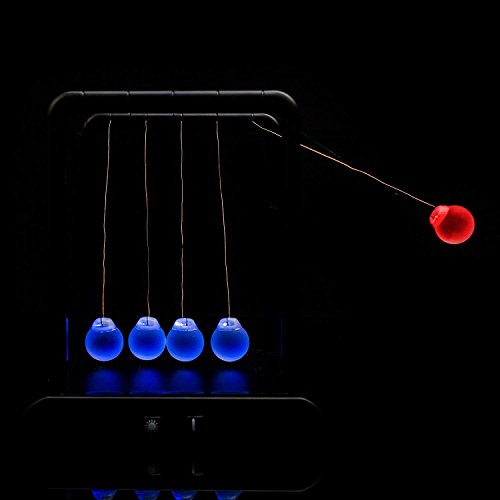 Fun Central LED Light Up Newtons Cradle Pendulum Balance Balls - Office Decoration