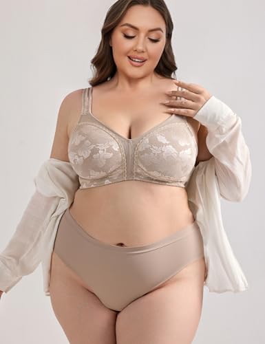 Image of Wingslove Women's Minimizer Bras Full Coverage Wirefree Comfort Plus Size Bra Large Bust Non Padded