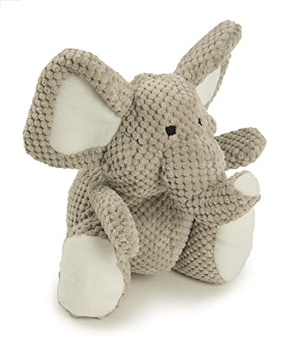 image for goDog Checkers Elephant Squeaker Dog Toy, Chew Resistant, Durable Plus