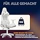 Ranqer Felix Gaming Stuhl - Professioneller Gaming-Sessel - Ergonomischer Gaming Stuhl - 180° verstellbare Rückenlehne mit Kissen - Stabiles Nylon Gestell - Komplett in Weiß