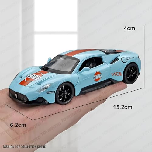 Image of 1:32 Scale Maserati MC20 Die-Cast Pull-Back Toy Car with Sound & Light, Alloy Body Supercar Replica - Stunning Gift for Kids & Collectors