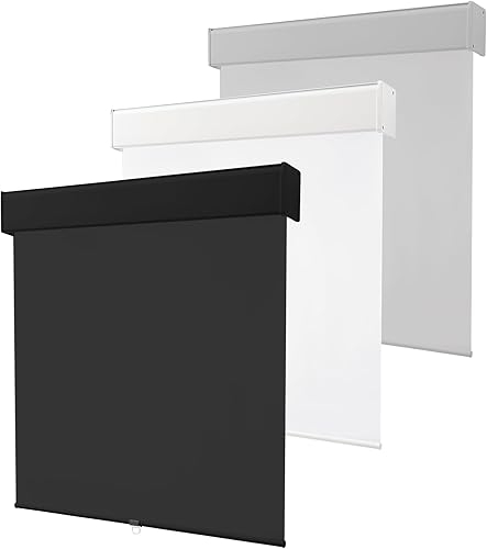 Melodieux Persiana enrollable 100% opaca sin cables, con aislamiento térmico, protección UV, para oficina y hogar. Fácil de instalar. Negro, 23