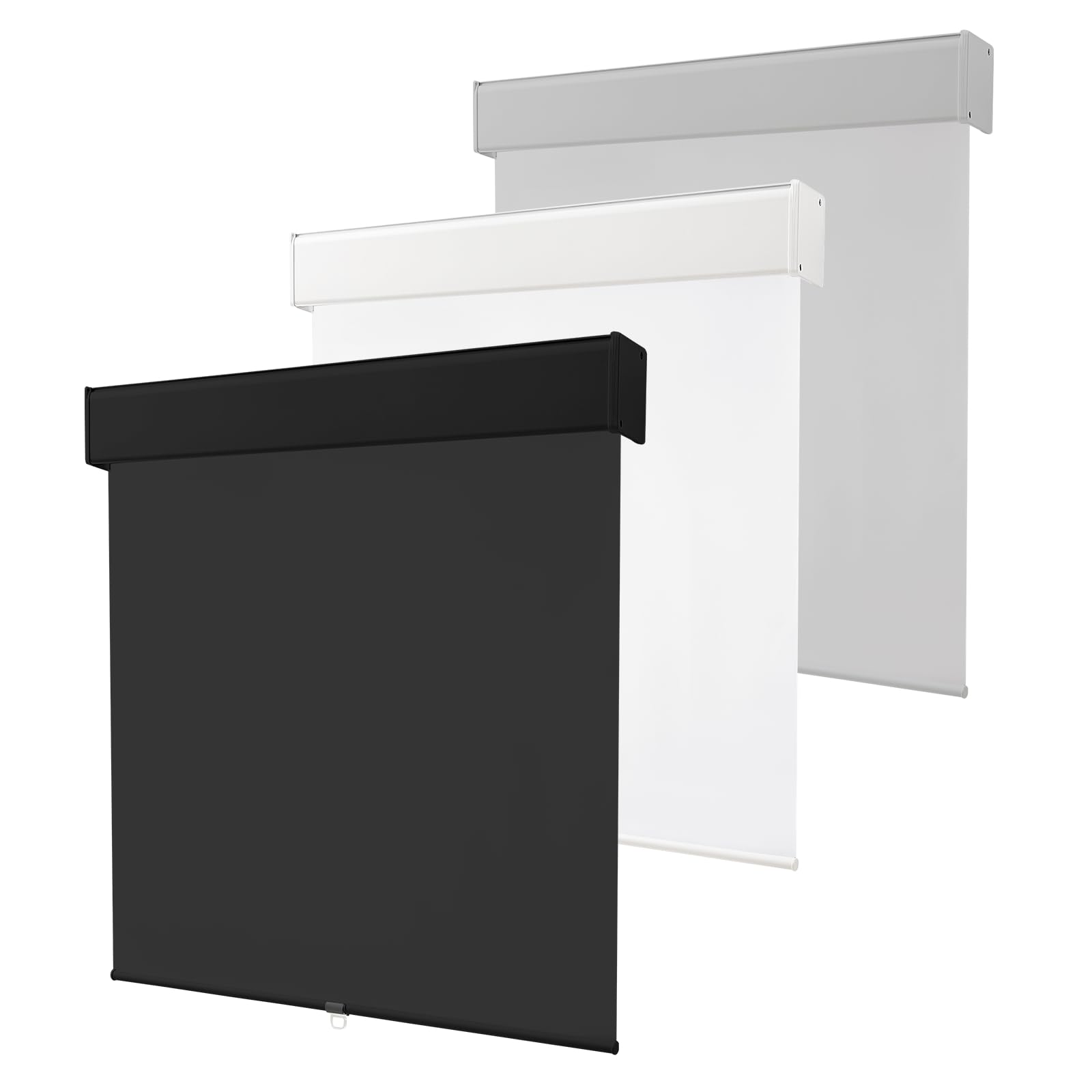 melodieux 100% blackout cordless free-stop roller shade, window blind with thermal insulated, uv protection fabric. roller blind for office and home. easy to install. black, 30" w x 72" h