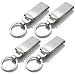 [4-Pack]Stainless Steel Keyring Security Belt Clip Key Chain,used in sports pants, clothes pockets,belt,Simple, Elegant, Durable Multi-ring Key Holder - Useful Keychain (4)