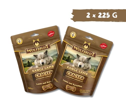 Wolfsblut Range Lamb Cracker – Hundesnack - 2×225 g Bundle - Getreidefrei & zuckerfrei - Single-Protein durch Lamm -Schonend gebacken, Ideal für Sensible Hunde & als Belohnung