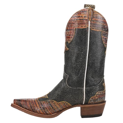 Justin Boots Womens Vera Black Snip Toe Pull On Casual Boots Mid-Calf Mid Heel 2-3" - Black - Size 5.5 B3