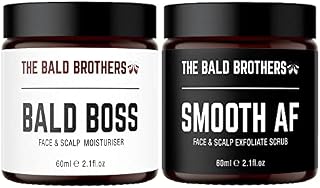 The Bald Brothers Bald Head Care Bald AF Set | Complete Natural Bald Head Care | Daily Skincare Set For Men | Cleanse, Exfoliate & Moisturise | 60-90 Day Supply