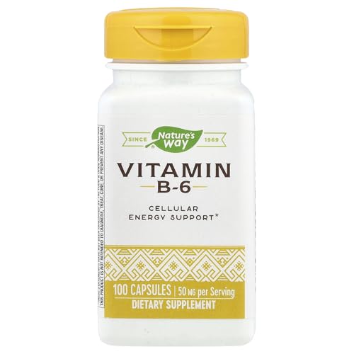 Natures Way High Potency Vitamin B-6 Capsules 50 mg per Serving 100 ct
