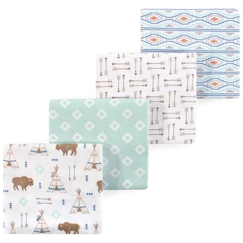 Image of Luvable Friends Little Treasure Flannel Receiving Blankets 4pk
